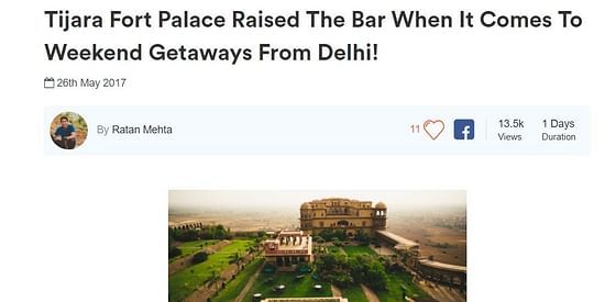 Tijara Fort Palace Raised The Bar When It Comes To Weekend Getaways From Delhi