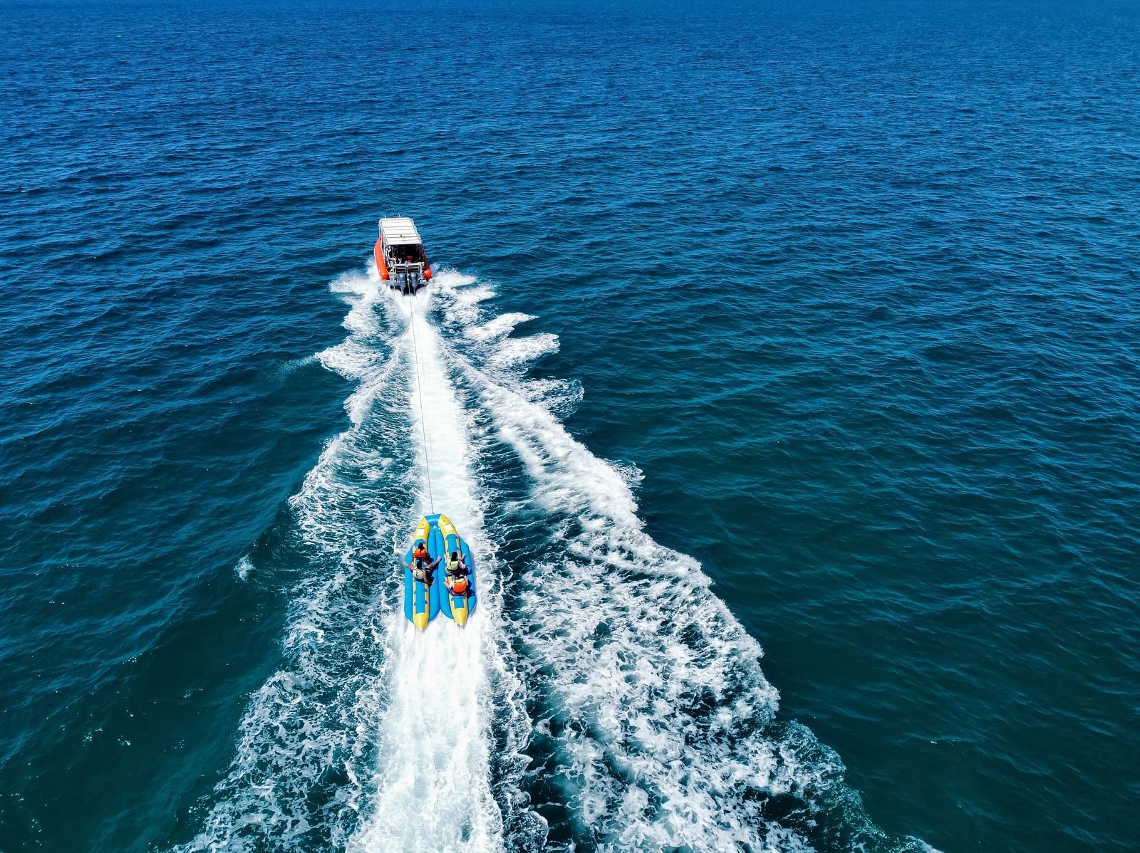 Speed boad cruising on the ocean