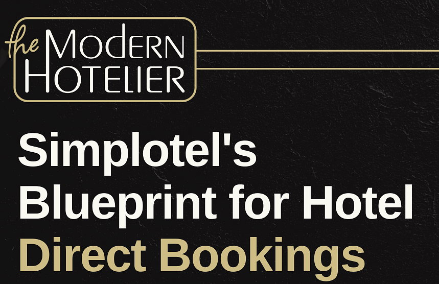 The Modern Hotelier - Episode #141. Simplotel's Blueprint for Hotel Direct Bookings Success. A headshot of a man wearing glasses and a blue shirt, smiling against a dark background.