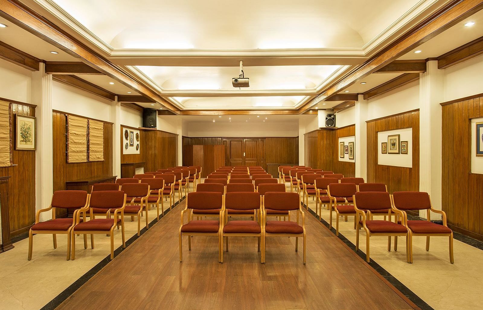 A front view of chairs placed in classroom setup in a conference room - The naini retreat, Nainital