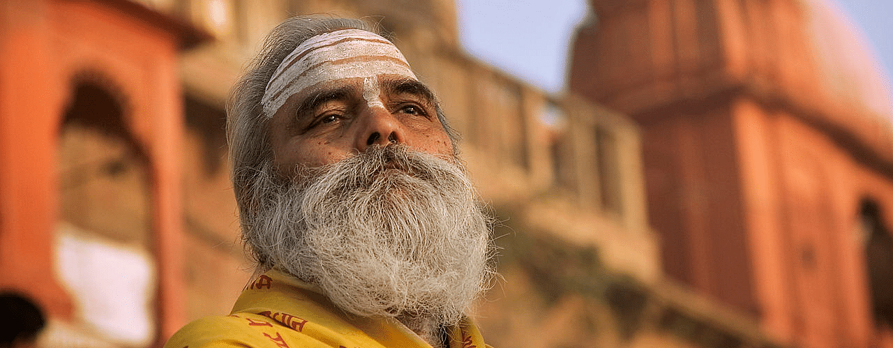 A close-up picture of a man captured in bright light