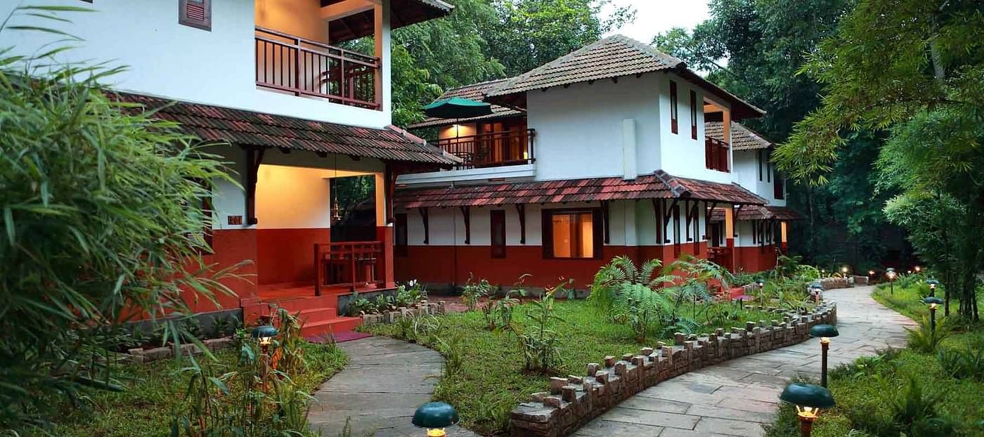 An exterior view of two villas in a row | Vythiri Resort. Wayanad