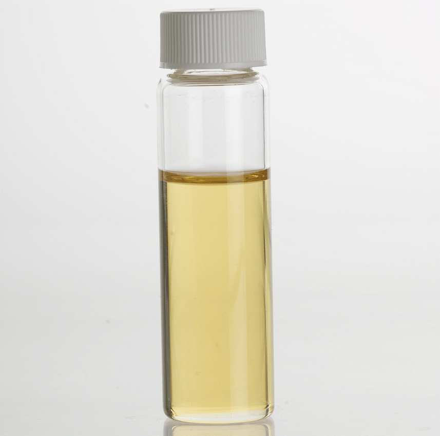 An image of a small container with oil in it on a blank background.