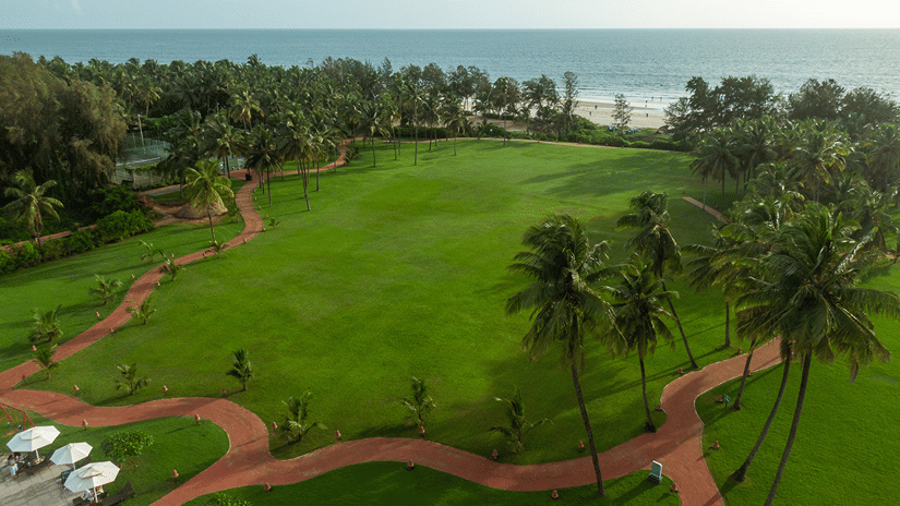 Sea View Lawn at Kenilworth Resort & Spa, a serene resort in Goa near beach