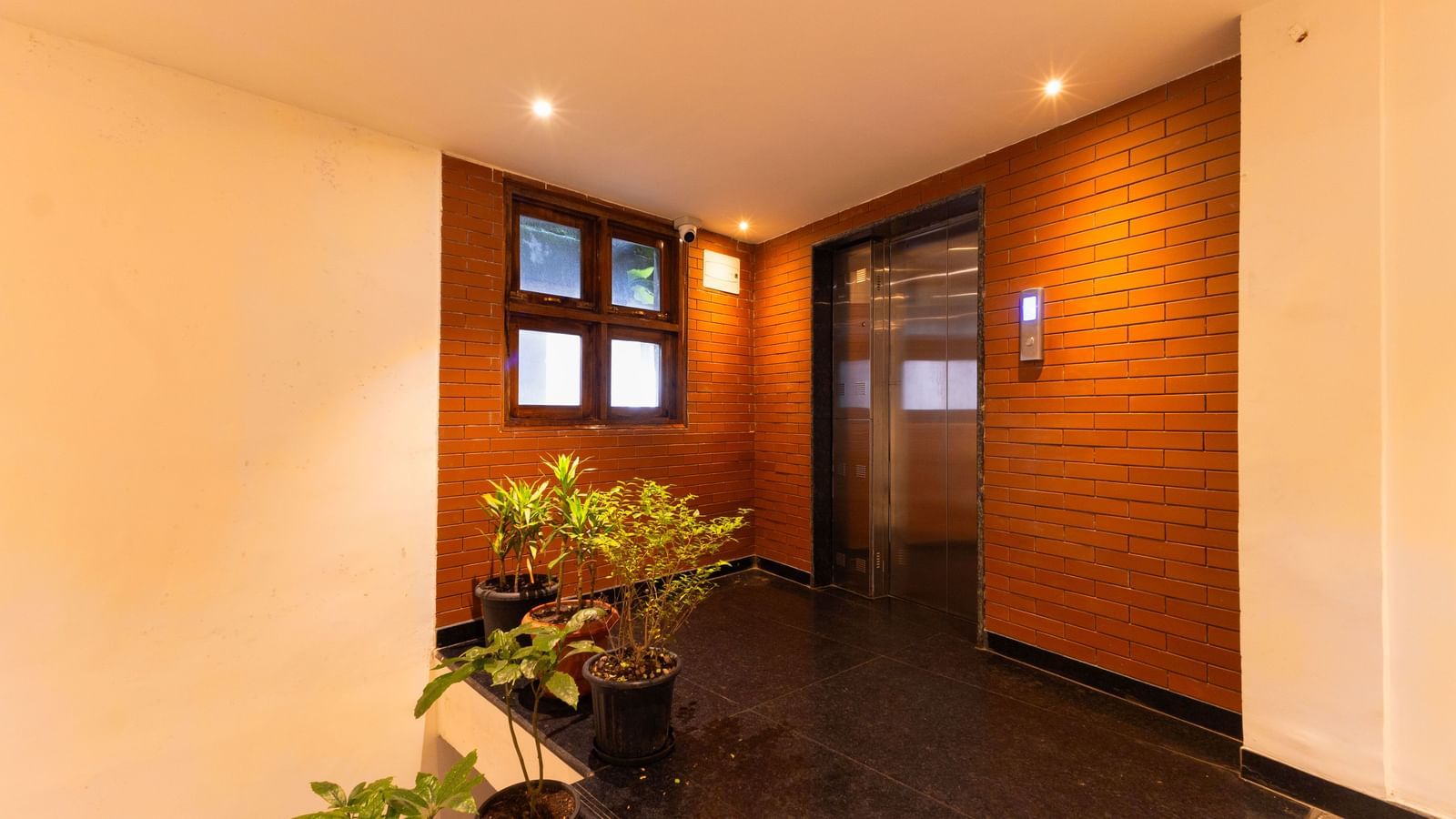 1Hallway at Sumitel Premier Inn, Siliguri, featuring clean interiors, warm lighting, and potted plants that add a refreshing touch to the corridor space.