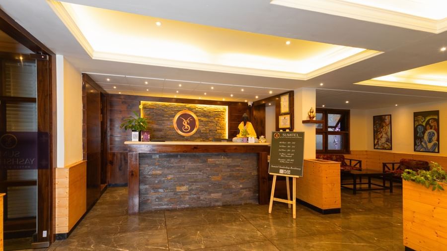 Spacious lobby and reception area at Sumitel Premier Inn, Siliguri.