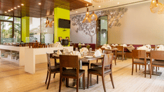  A warm ambience of Mehek restaurant at at Marasa Sarovar Portico, Rajkot