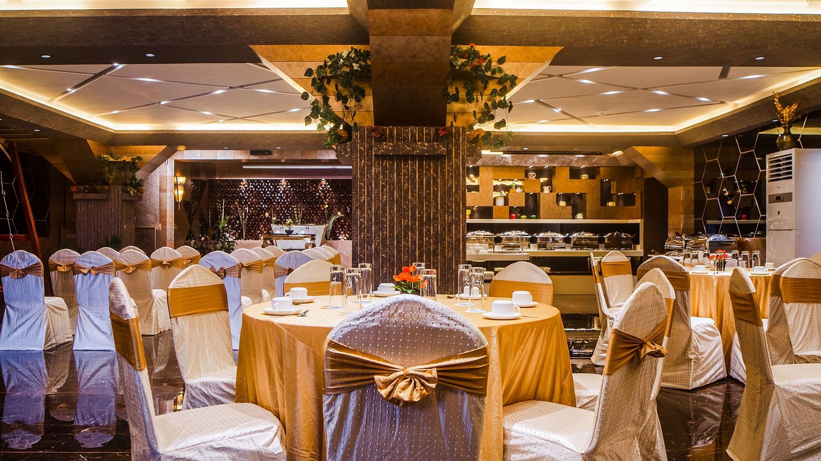 Cluster seating arrangement of banquet hall  at Coral Reef Hotel & Resort