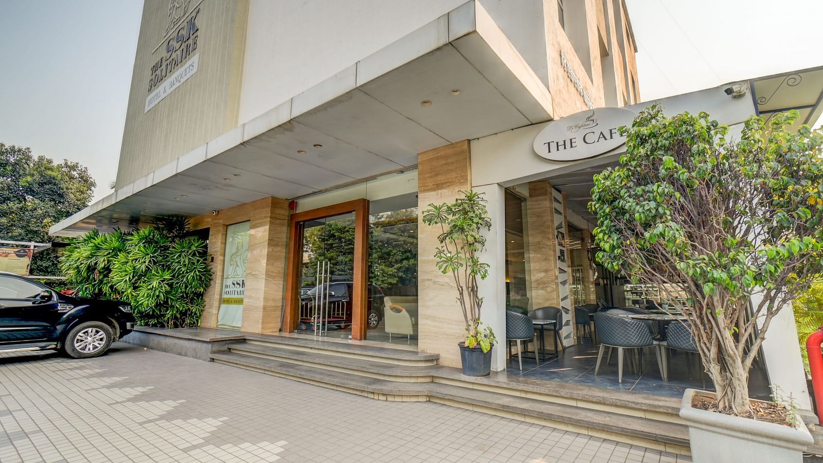facade image of the cafe at The SSK Solitaire Hotel & Banquets, Mumbai Naka - Nashik
