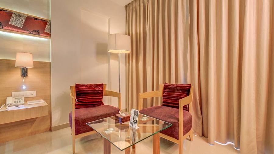 seating area at Premium room at The SSK Solitaire Hotel & Banquets, Mumbai Naka - Nashik