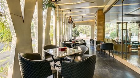 Charming outdoor cafe seating area at the Le Cafetino 