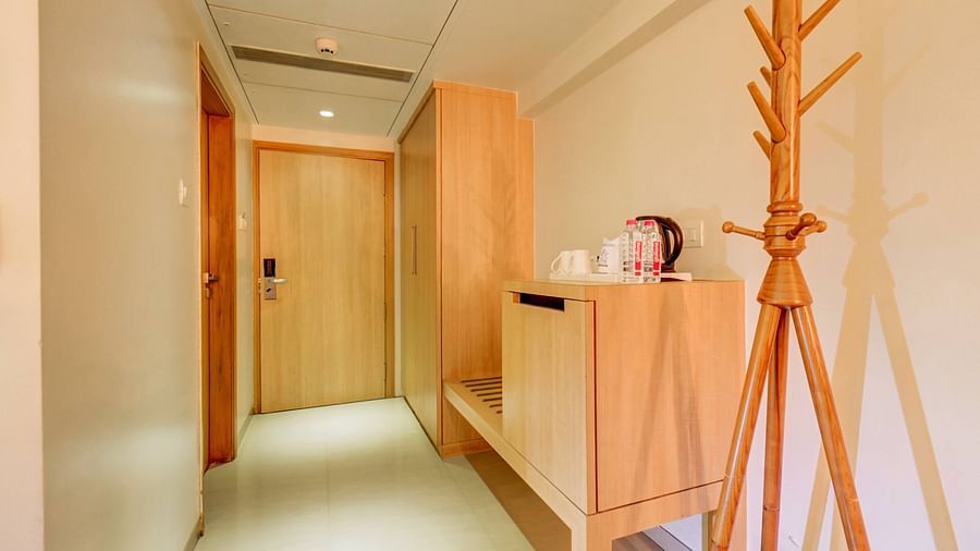 corridor setting of the room at The SSK Solitaire Hotel & Banquets, Mumbai Naka - Nashik