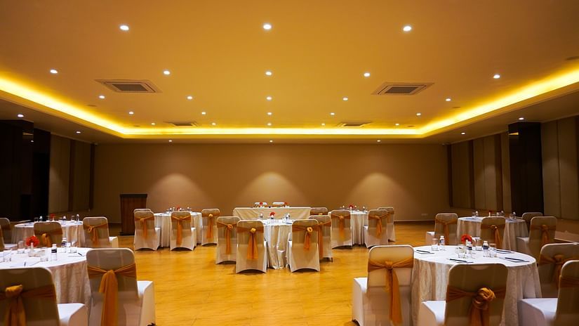 well lit banquet hall at jagira Ananta Elite 6