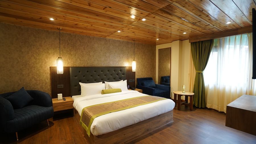 King size bed in room