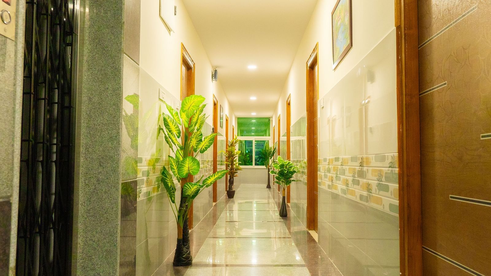 An image of a corridor with plants - Hotel Aerotel, Hyderabad - A Unit of Comfort Hometel