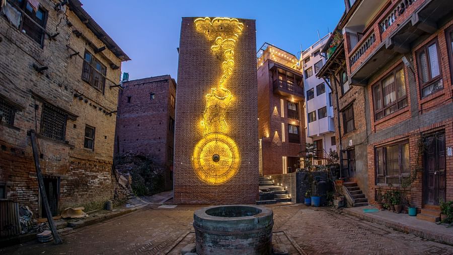 A facade view of the Public courtyard with Community Living together - The Nanee