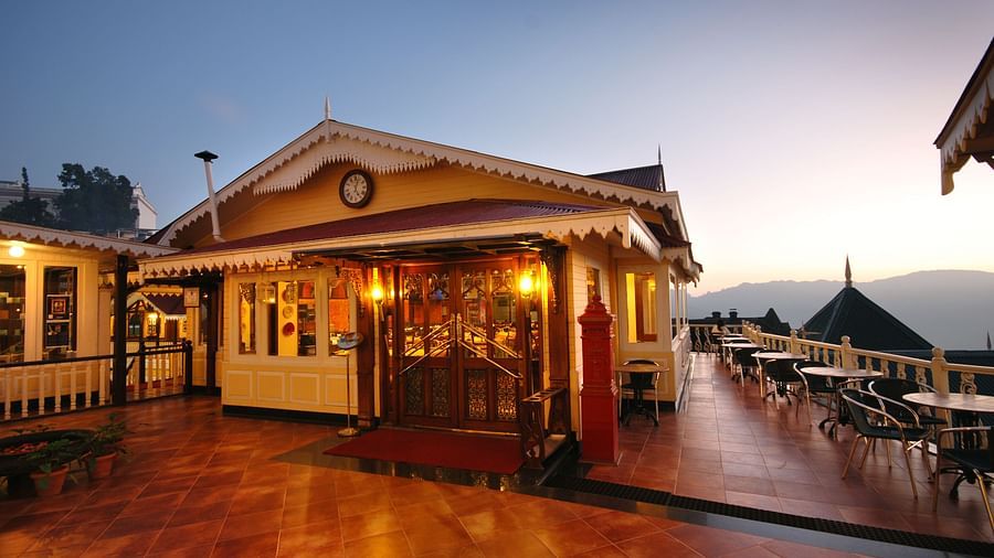 the exterior facade of the entrance of the bar - Mayfair Hill Resort, Darjeeling