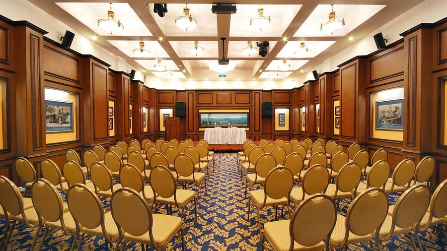 indoor seating space at the banquet hall - Mayfair Hill Resort, Darjeeling 2