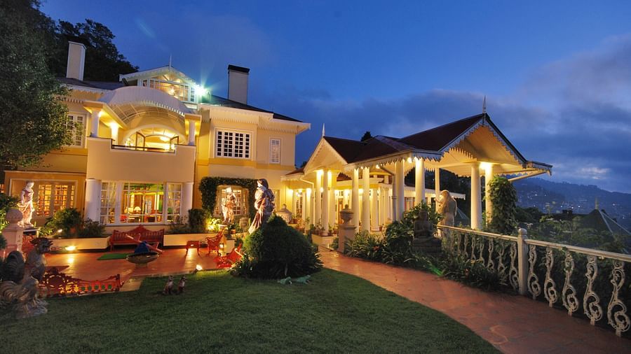 exterior facade of the resort during night time - Mayfair Hill Resort, Darjeeling