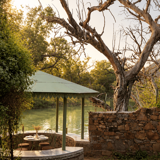 Breakfast by the riverside-Guest Rooms-Surya Bagh - Boutique Hotels in Ajabgarh Rajasthan