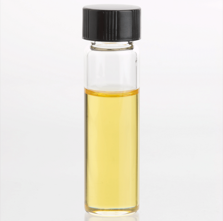 An image of a small container with oil in it on a blank background.