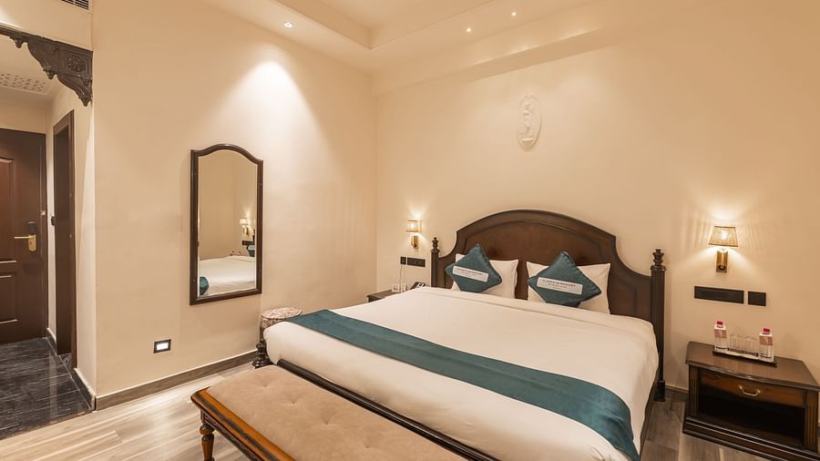 Elegant double room with classic interiors at Clarks Resort The Archi's Castle, Ajmer.