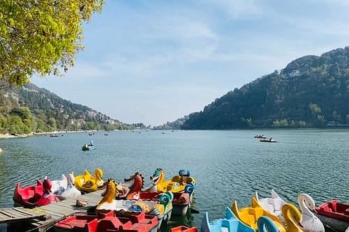 colourful boats in a lake