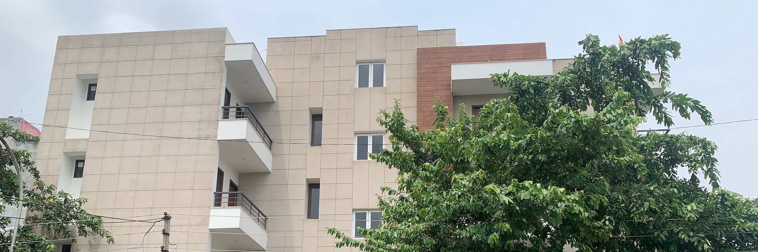 hotel facade from the side - The Shacon, Noida