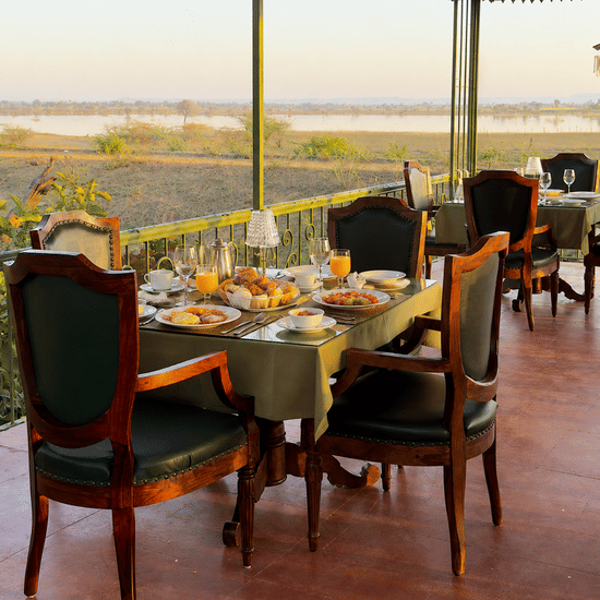 Breakfast at the Upper Deck at Umaid Palace Dausa