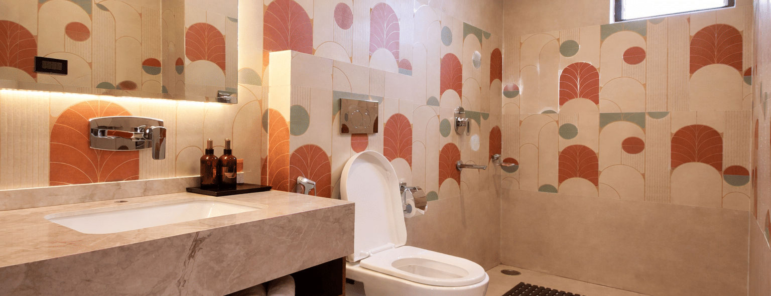 Retro modern bathroom elegance