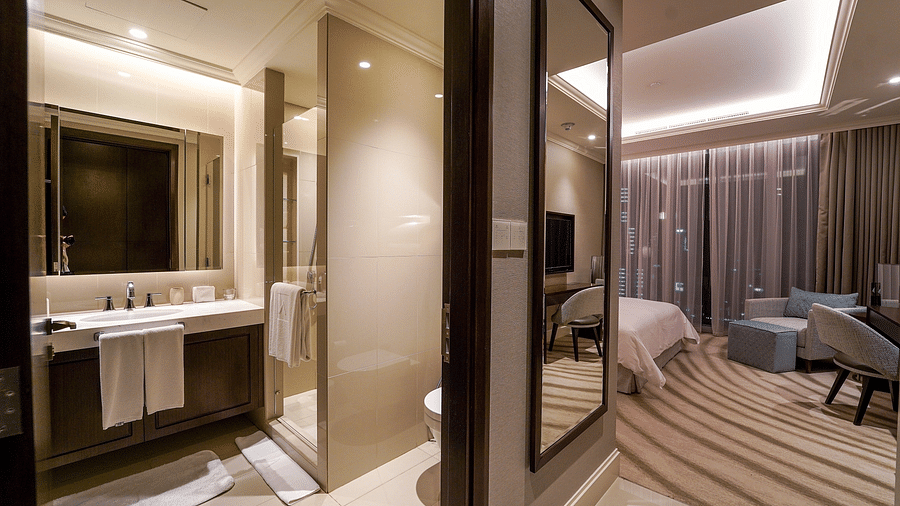 Address Fountain Views Residence Tower - the view of the attached washroom of one of the bedrooms in the apartment 1