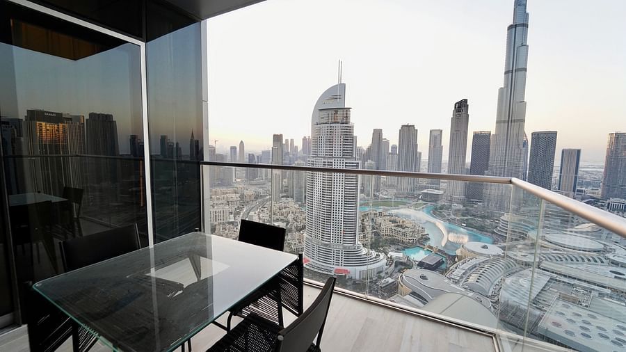 Address Fountain Views Residence Tower - view of Burj Khalifa during daytime from the sit out area of the balcony