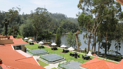 A view from the terrace of one of the best restaurants in Kodaikanal at The Carlton.