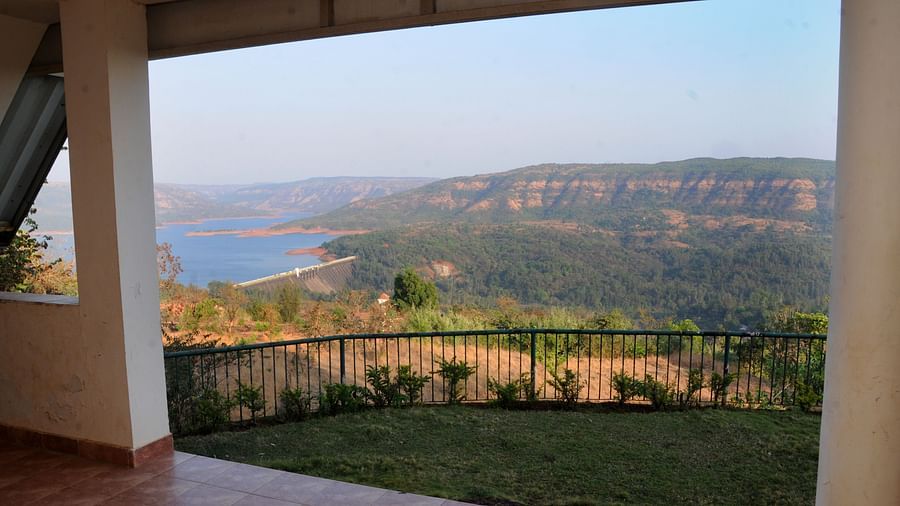 View of Koyna Dam from Wind Chalet Resort.
