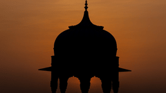 Silhouette of the dome of a fort in Rajasthan