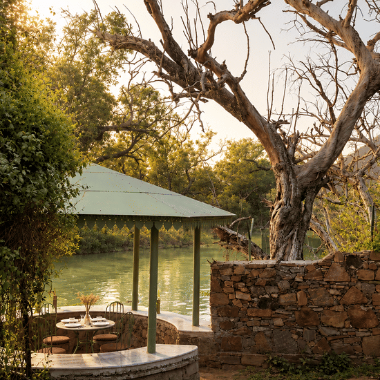 Breakfast by the riverside-Guest Rooms-Surya Bagh - Boutique Hotels in Ajabgarh Rajasthan