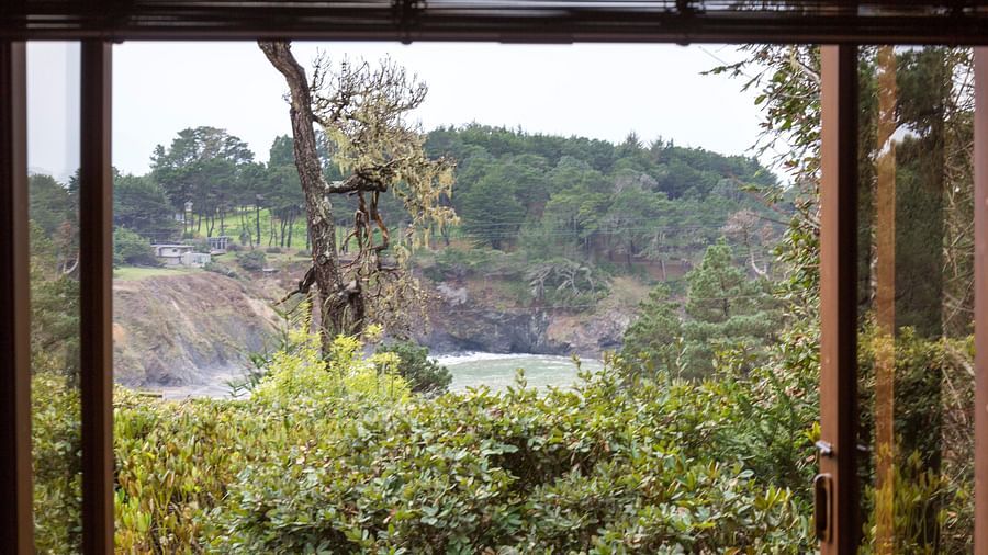A breathtaking view of the ocean and lush landscape from our room - Brewery Gulch Inn & Spa