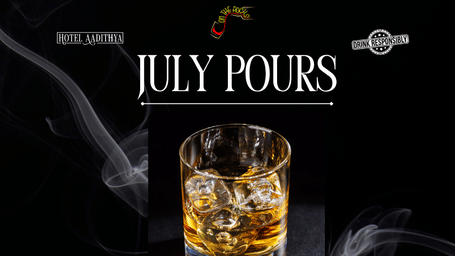 July promotional creative featuring alcohol deals with the headline - This June brings more cheers for less, highlighting the package offers.