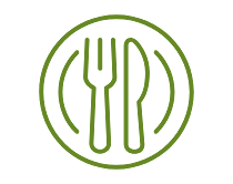 An icon of a plate with fork and spoon