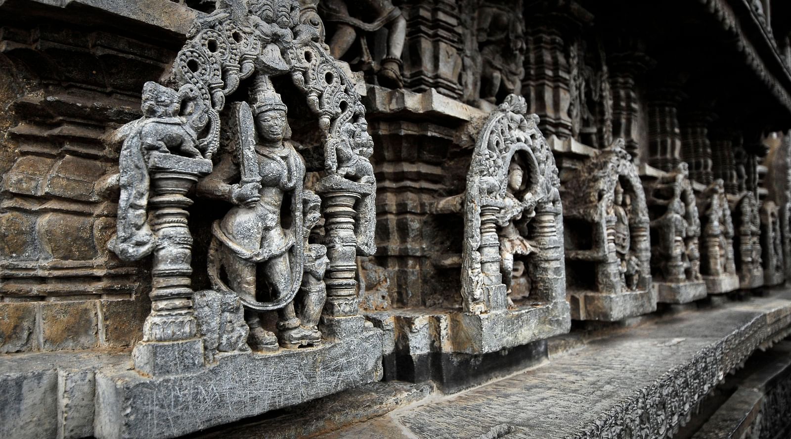 stone carvings at a temple in hassan