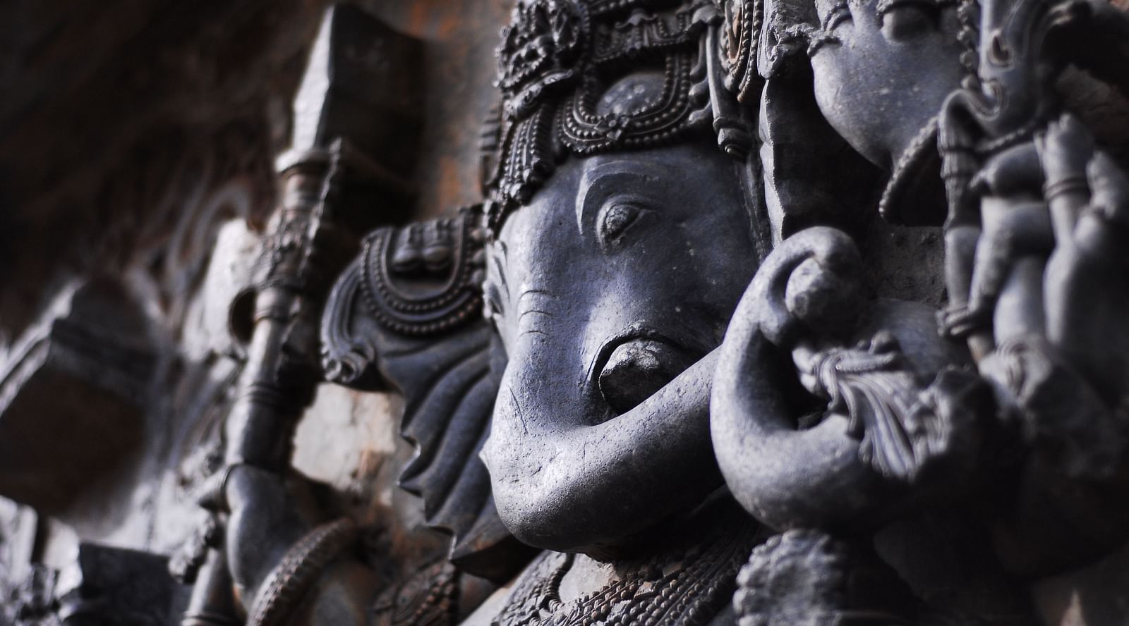 a sculpture of lord ganesha at a temple 
