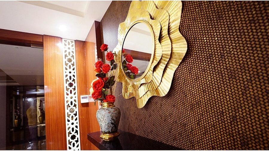 Mirror hung on a wall