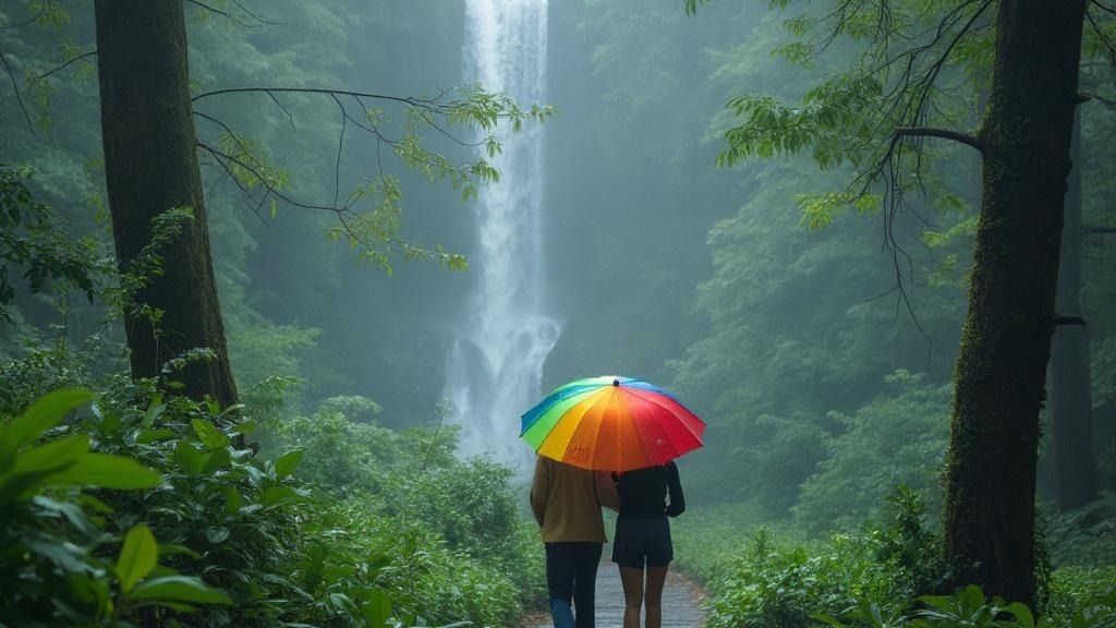 Couple enjoying a monsoon forest retreat near Mumbai at Nature Trails Resort