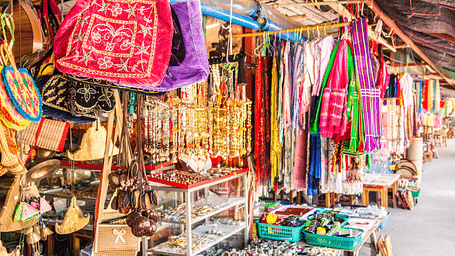 An image of a shop where clothes, bags and and other items are kept for display