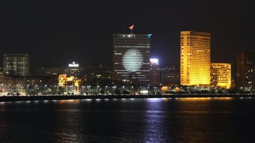 Mumbai skyline at night.