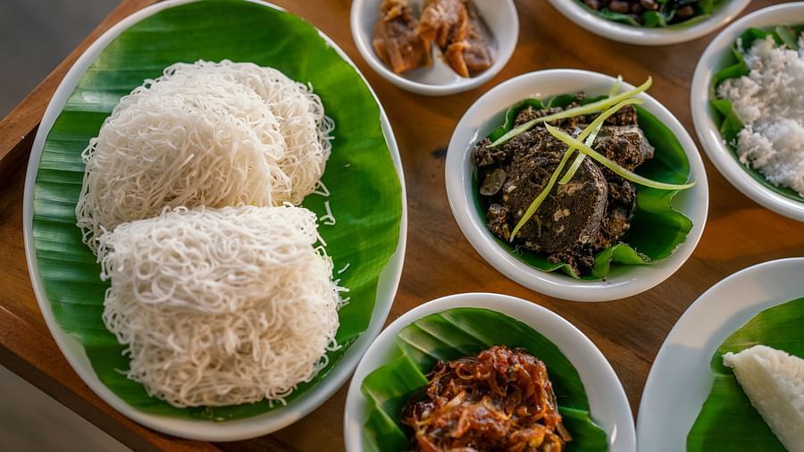 A close view of traditonal dishes