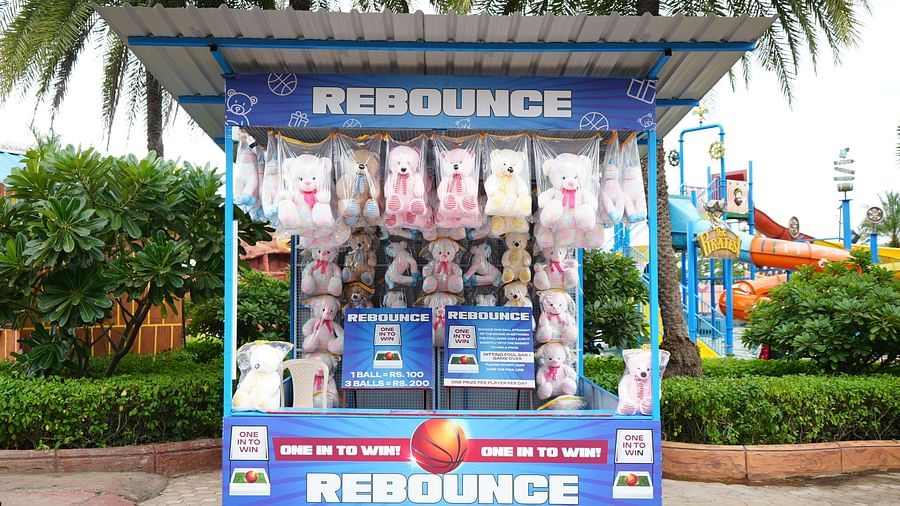 A picture which narrates that one basket can help you win a teddy bear | Diamond Parks, Pune