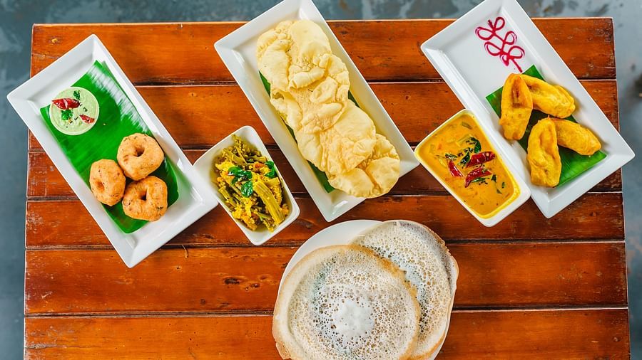 Rhythm Kumarakom - aerial shot of a lush breakfast spread on a table