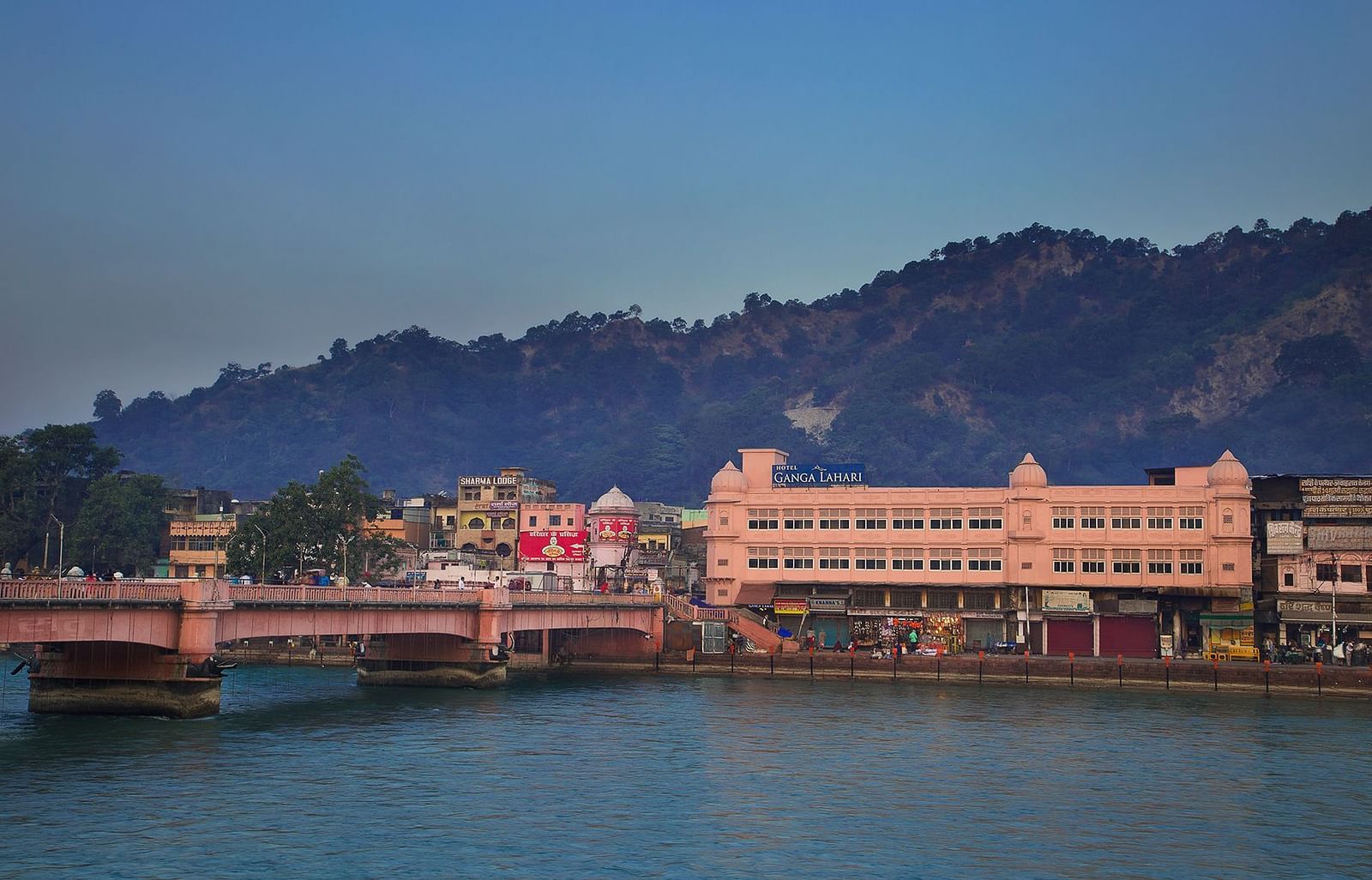 A breathtaking view of Haridwar from the rooftop restaurant at Ganga Lahari.