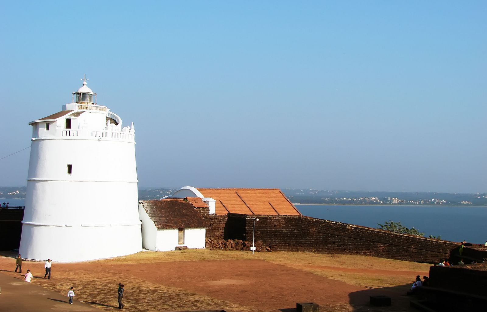Aguada Fort looking out to the sea under a clear sky